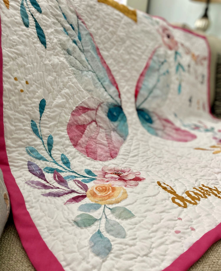 hand stitching on quilt