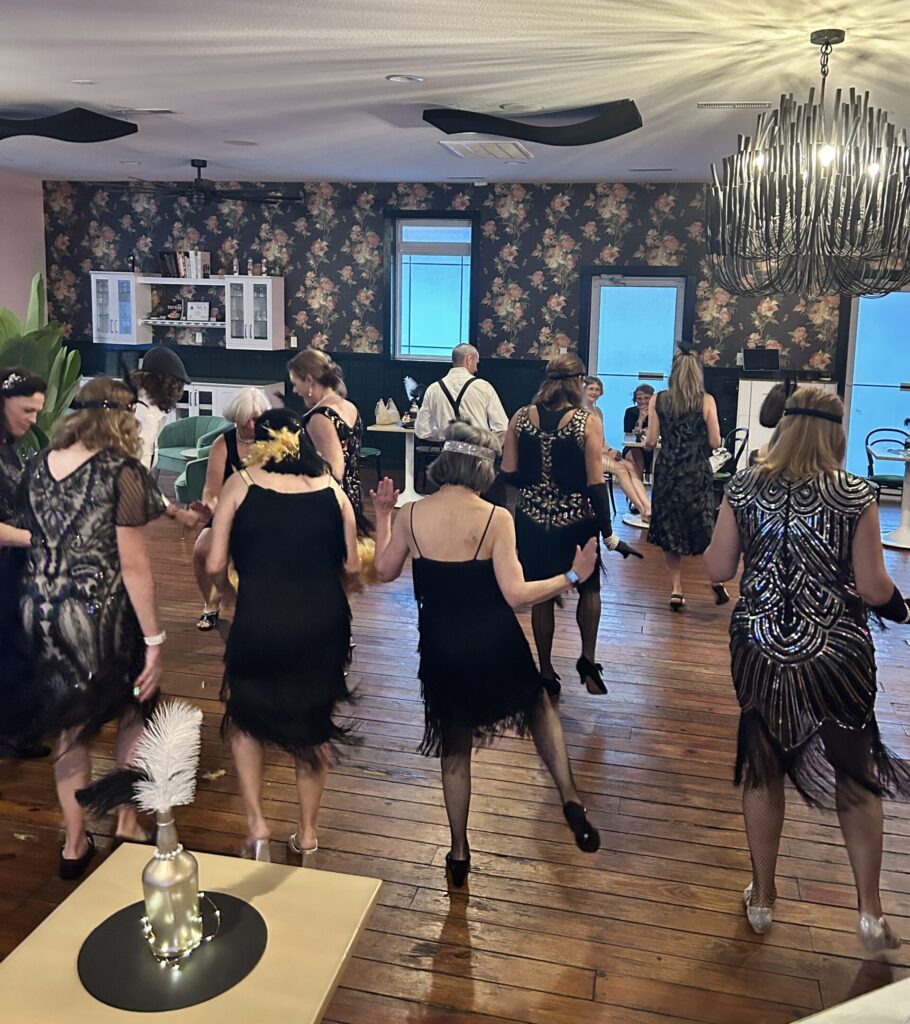 dancing the Charleston at our speakeasy party