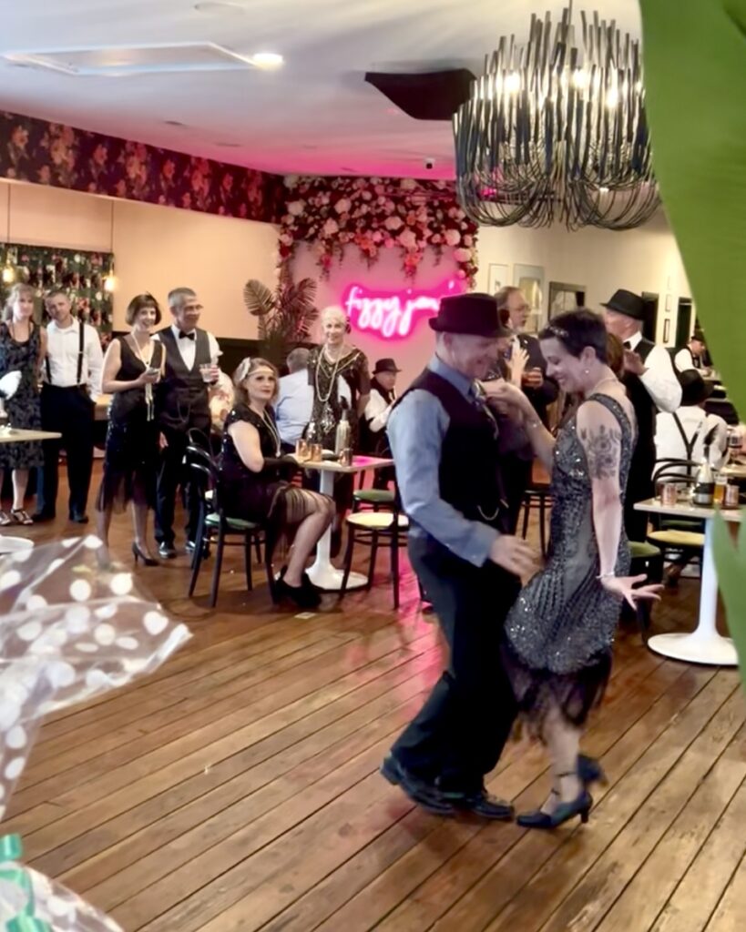 shag dancing at roaring twenties anniversary party